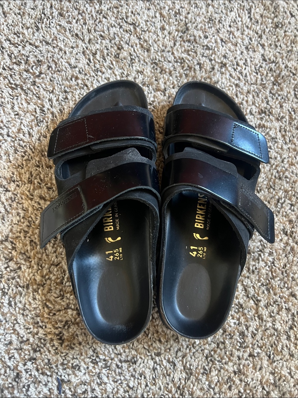 BirkenstockBlack Two-Strap Velcro Sandals